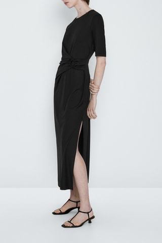 Vestido preto com argola - Preto