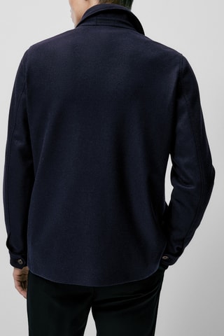 Surchemise en laine bleu marine - Bleu marine