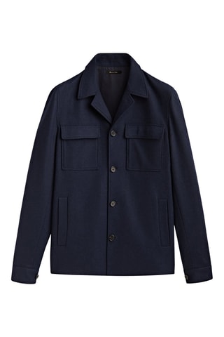 Surchemise en laine bleu marine - Bleu marine