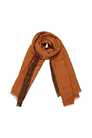 Foulard texturé bord contrastant - Camel