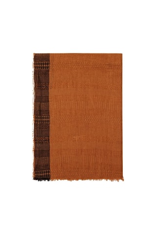 Foulard texturé bord contrastant - Camel