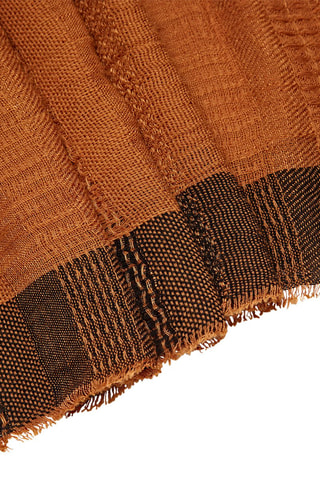 Foulard texturé bord contrastant - Camel
