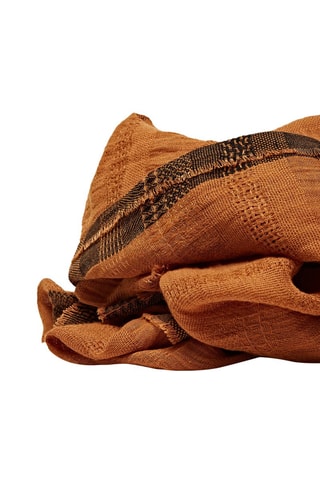 Foulard texturé bord contrastant - Camel