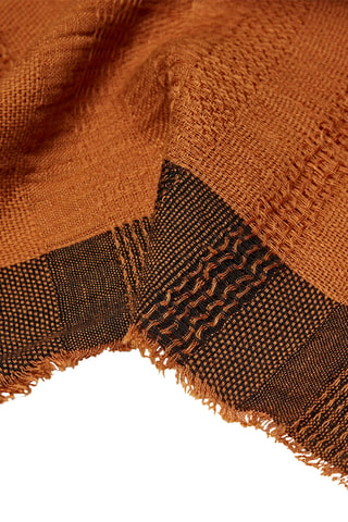 Foulard texturé bord contrastant - Camel