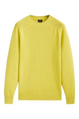 Pull à col rond en pur coton - Jaune