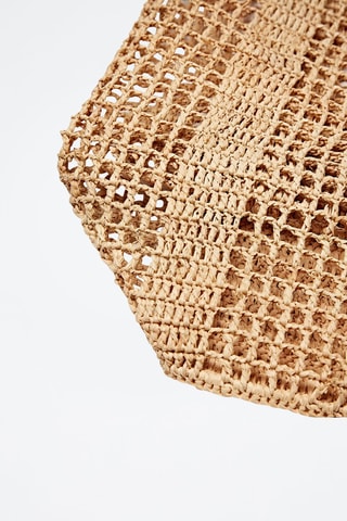 Sac cabas raphia ajouré - Naturel