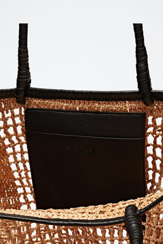 Sac cabas raphia ajouré - Naturel