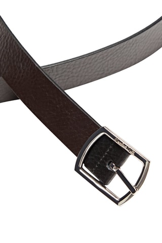 Ceinture réversible en cuir foulé - Noir
