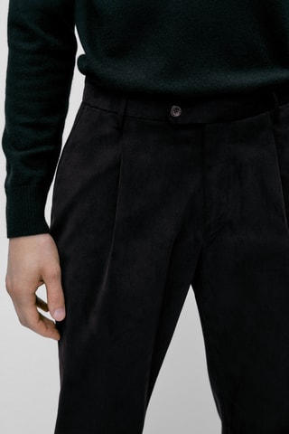 Pantalon habillé en coton - Bleu marine