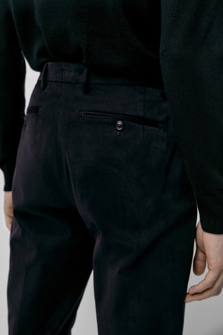 Pantalon habillé en coton - Bleu marine