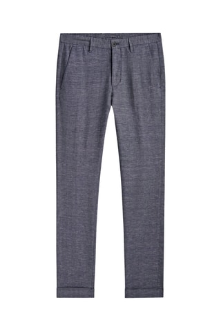 Pantalon chino fil-à-fil tapered fit - Bleu marine chiné