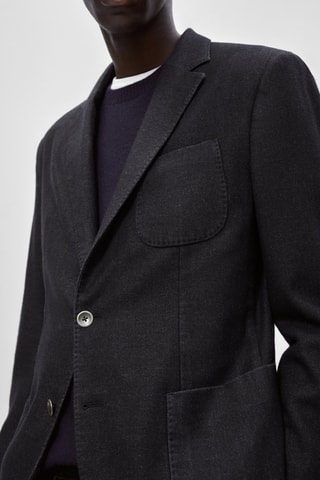 Blazer mélange de laine teinté - Noir