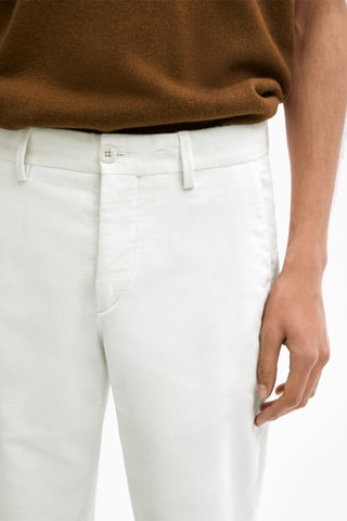 Chino slim en velours - Blanc cassé