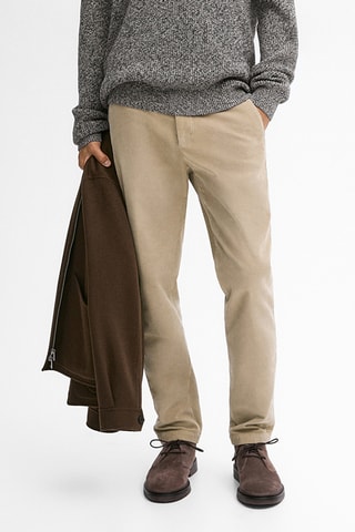 Chino slim en velours - Beige