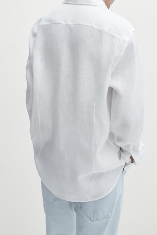 Chemise slim en lin - Blanc