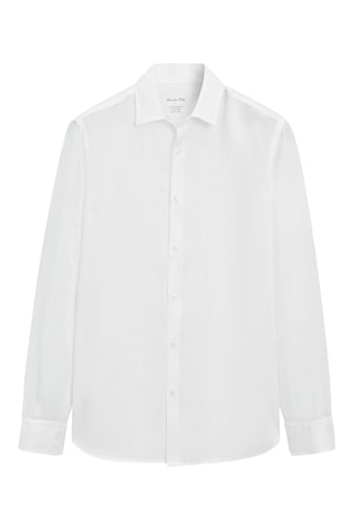 Chemise slim en lin - Blanc