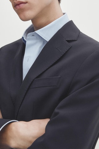 Veste de costume en laine - Bleu marine