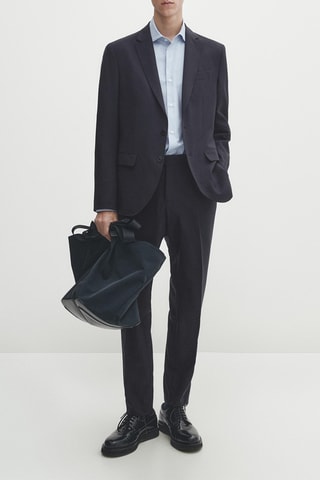 Veste de costume en laine - Bleu marine