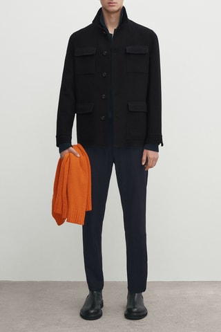 Surchemise en laine - Bleu marine