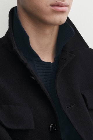 Surchemise en laine - Bleu marine