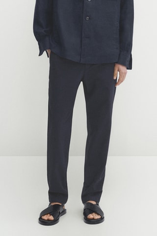 Calças chino slim - Azul-marinho