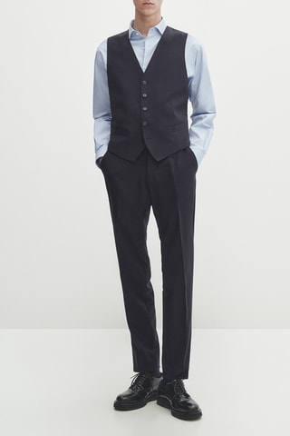 Gilet de costume en laine - Bleu marine