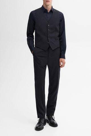 Gilet de costume en laine - Bleu marine