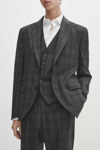 Gilet de costume en laine - Gris