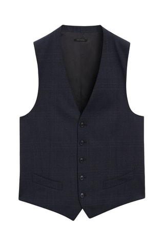 Gilet de costume en laine - Bleu marine