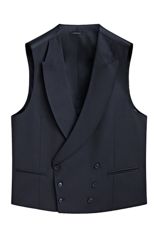 Gilet de costume en laine - Bleu marine