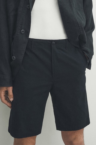 Bermuda en laine - Bleu marine