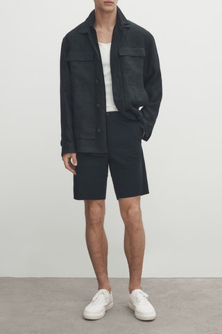 Bermuda en laine - Bleu marine