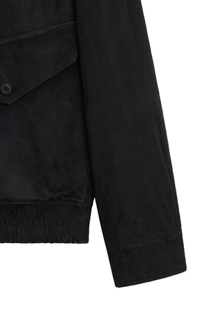 Blouson en cuir de chèvre - Bleu marine