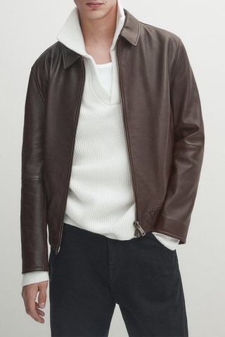 Blouson en cuir - Marron