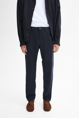 Pantalon en lin - Bleu marine
