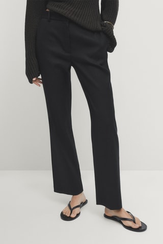 Pantalon droit en lin - Noir