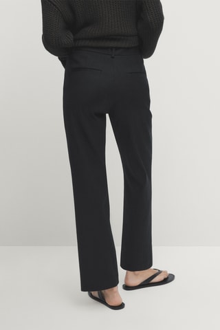 Pantalon droit en lin - Noir