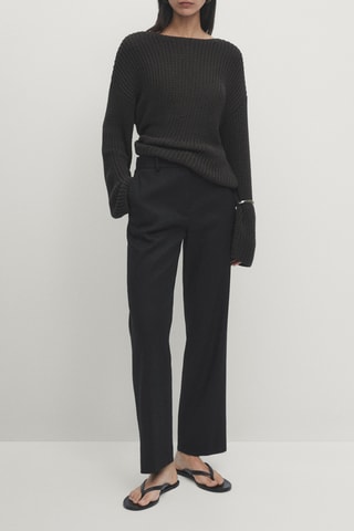 Pantalon droit en lin - Noir