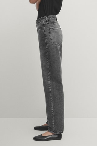 Jean droit taille haute - Gris