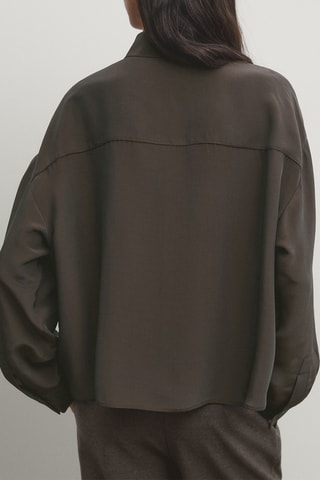 Camisa em seda - Castanho-escuro