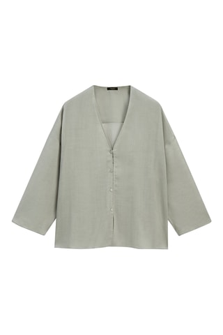 Camisa em rami - Verde-claro