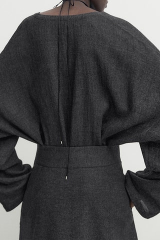 Jupe longue en laine - Anthracite