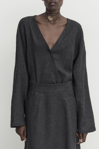 Jupe longue en laine - Anthracite