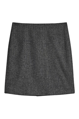Jupe droite en laine - Gris