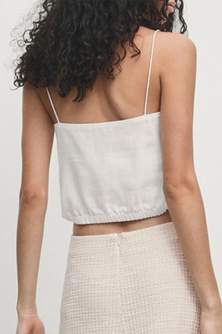 Crop top en ramie - Blanc