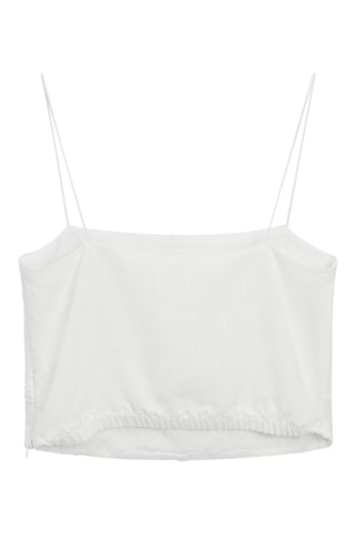 Crop top en ramie - Blanc