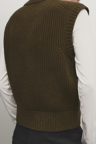 Gilet en laine sans manches - Kaki