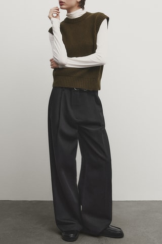 Gilet en laine sans manches - Kaki