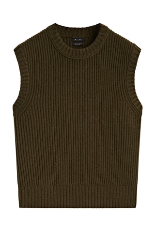 Gilet en laine sans manches - Kaki