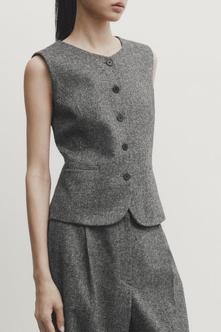 Gilet de costume en soie - Gris